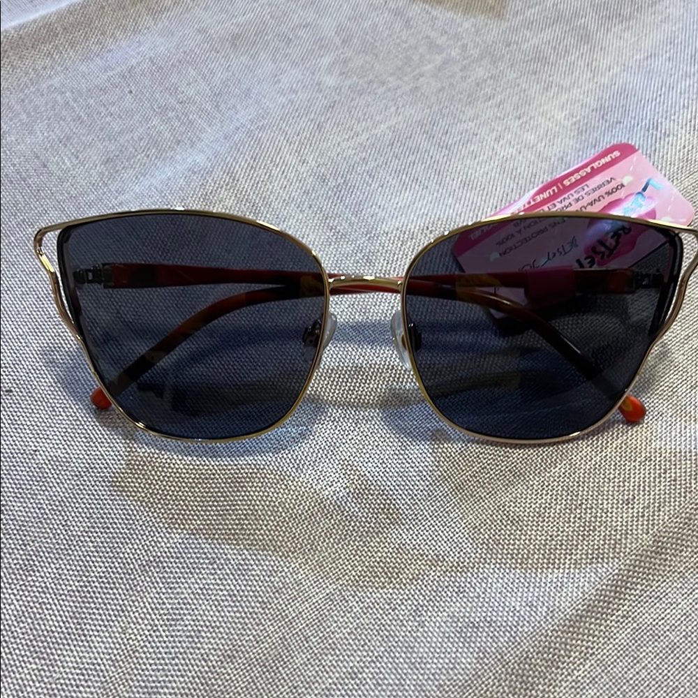 Betsey Johnson Gold and Black Sunglasses